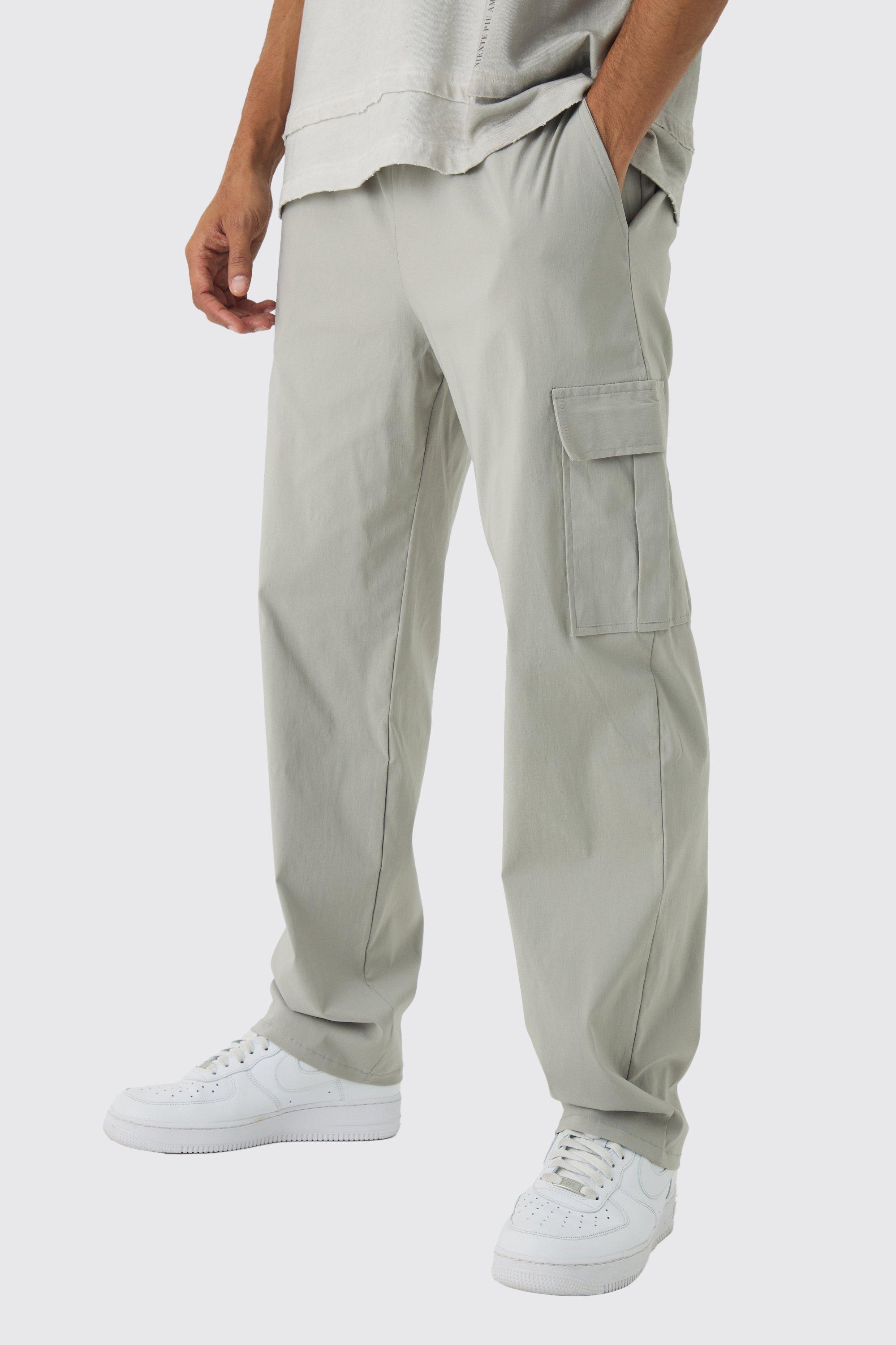 Men's Grey Cargo Pants | boohooMAN USA